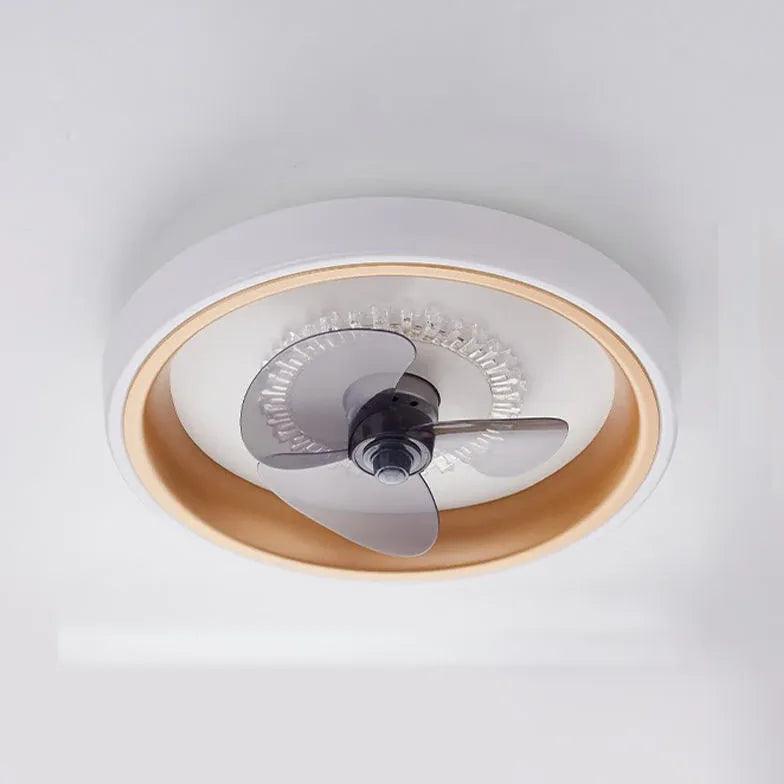 Transparent Round Modern Ceiling Fan with Light - Clowas