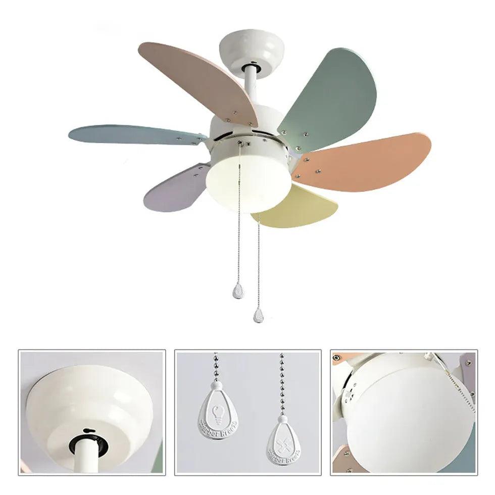 Six Leaves For Living Room Ceiling Fan With Light - Clowas