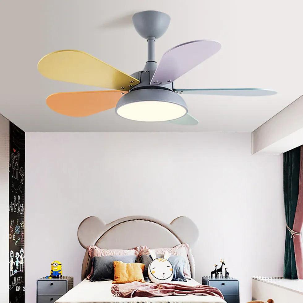 Grey Bedroom Ceiling Fan with Light - Clowas