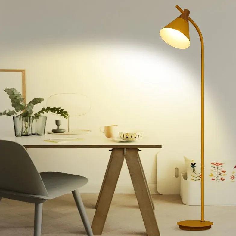 Curved Arm Two-Tone Minimalist Floor Lamp - Clowas