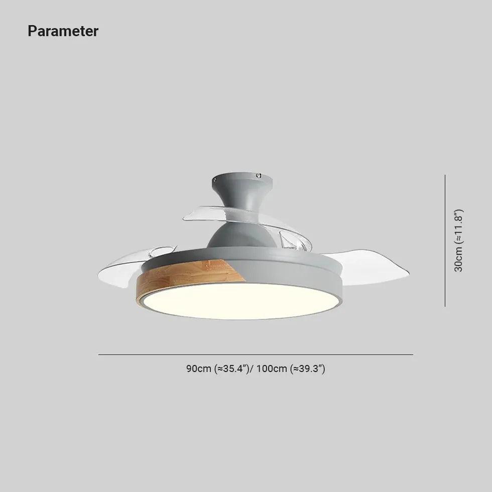 Gray Disc LED Ceiling Fan with Light - Clowas