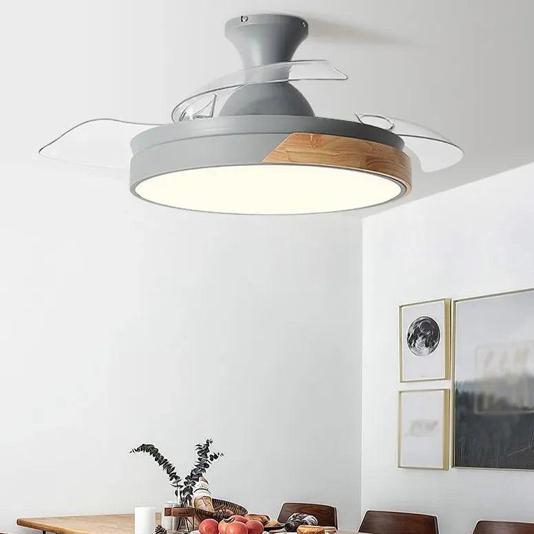 Gray Disc LED Ceiling Fan with Light - Clowas