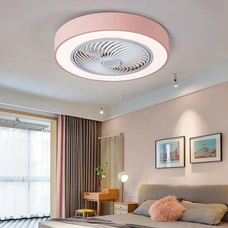 Pink Mute Modern Ceiling Fan with Light - Clowas