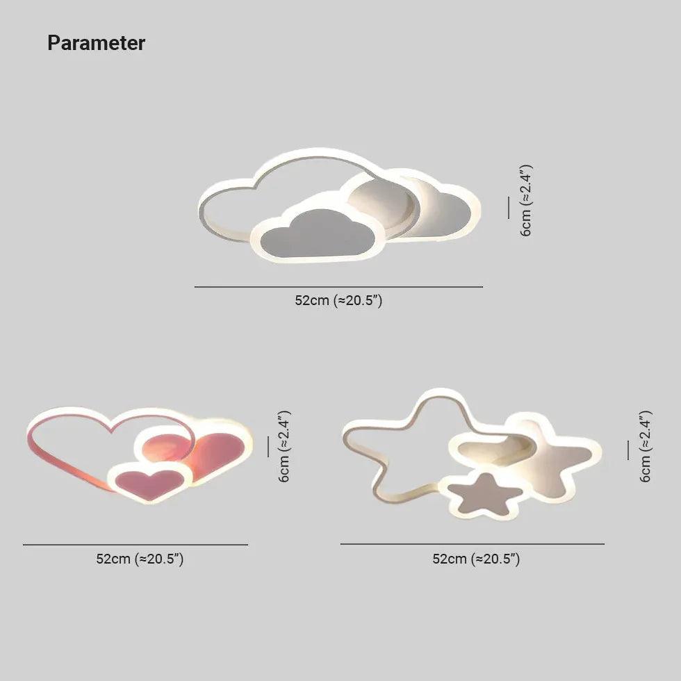 Pink Star Bedroom LED Flush Ceiling Lights - Clowas