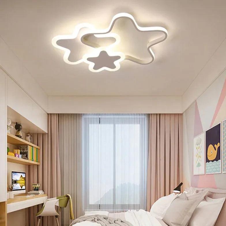 Pink Star Bedroom LED Flush Ceiling Lights - Clowas