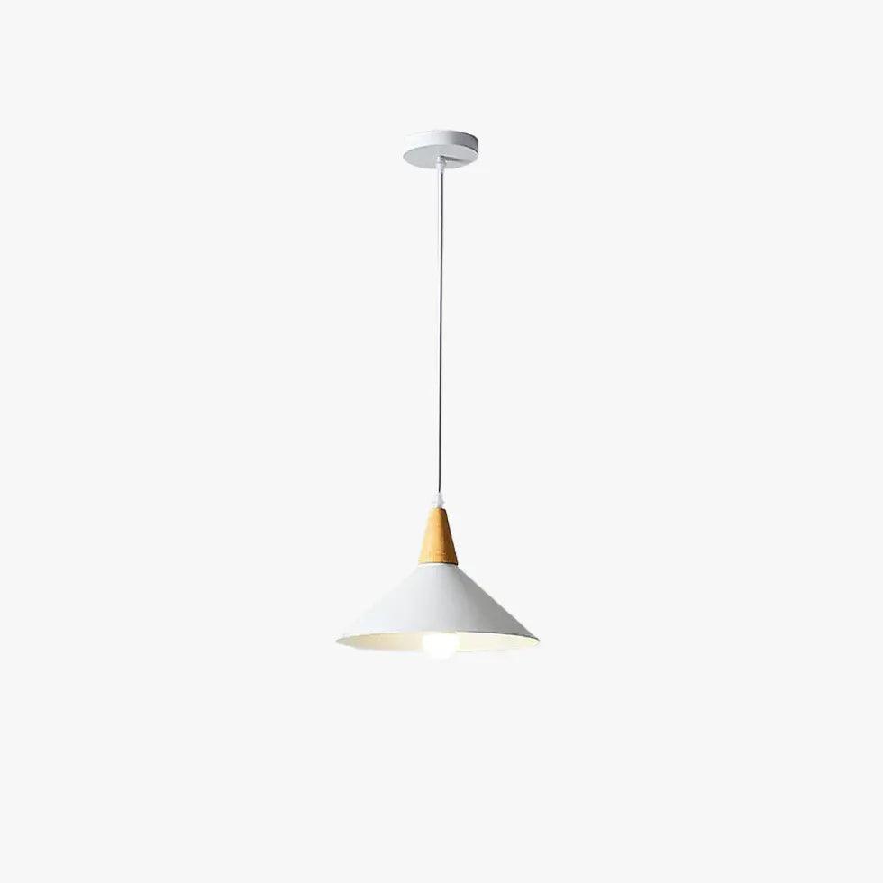 Wooden Handle Modern White Pendant Light - Clowas