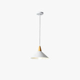 Wooden Handle Modern White Pendant Light - Clowas