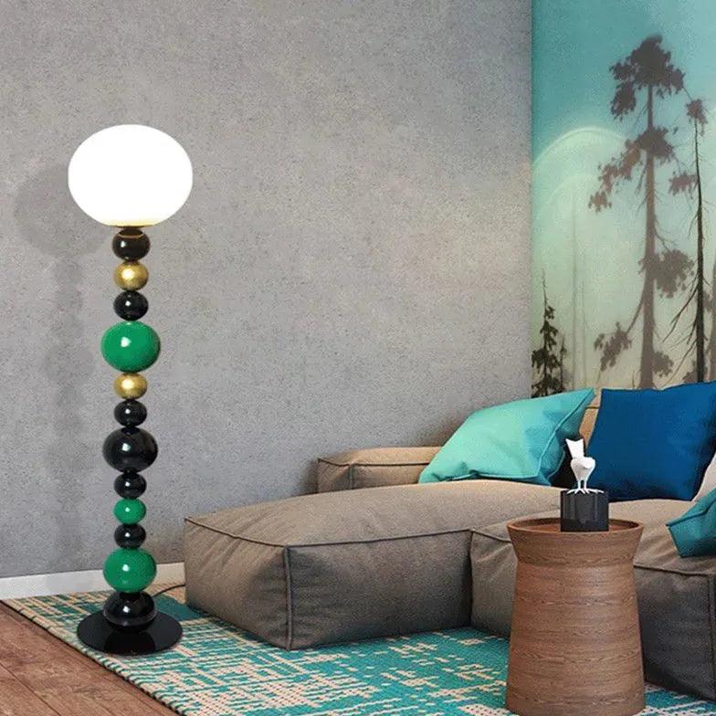 Vertical Spherical Red Metal Floor Lamp - Clowas