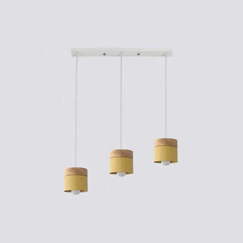 Colorful Cylinders Modern Wooden Pendant Light - Clowas