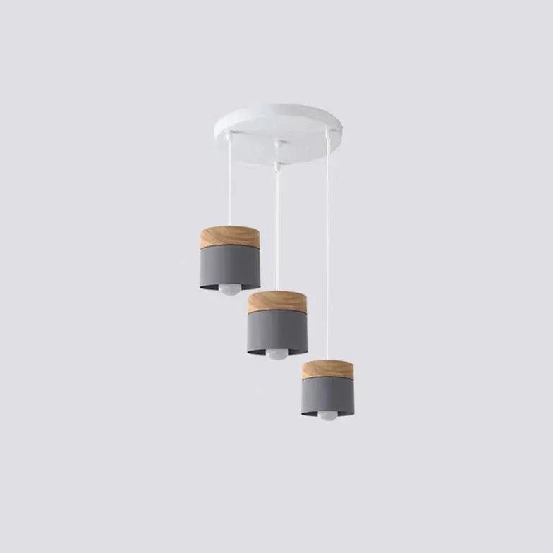 Colorful Cylinders Modern Wooden Pendant Light - Clowas