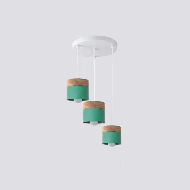 Colorful Cylinders Modern Wooden Pendant Light - Clowas