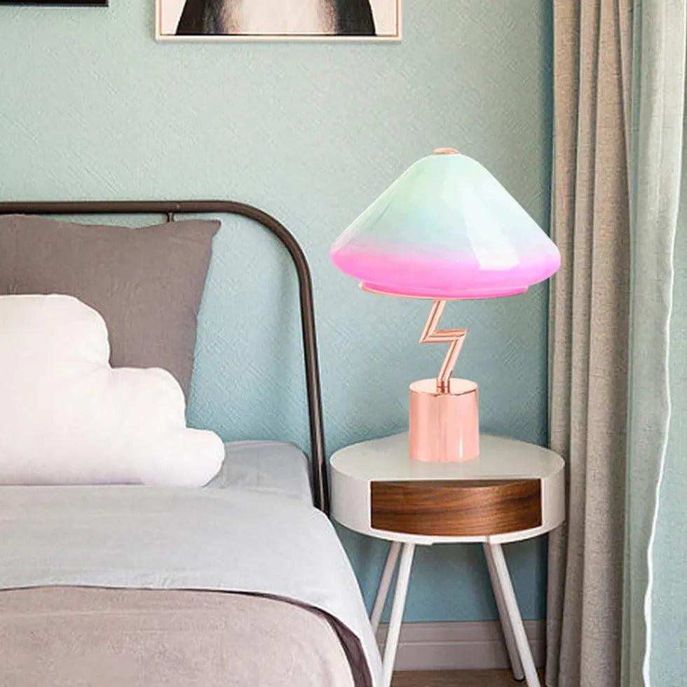 Blue-Pink Gradient Streamlined Vibrant Table Lamp - Clowas