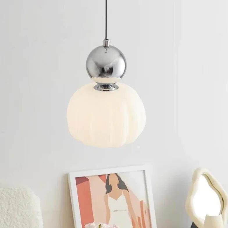 White Acrylic Floral Sphere Pendant Light - Clowas