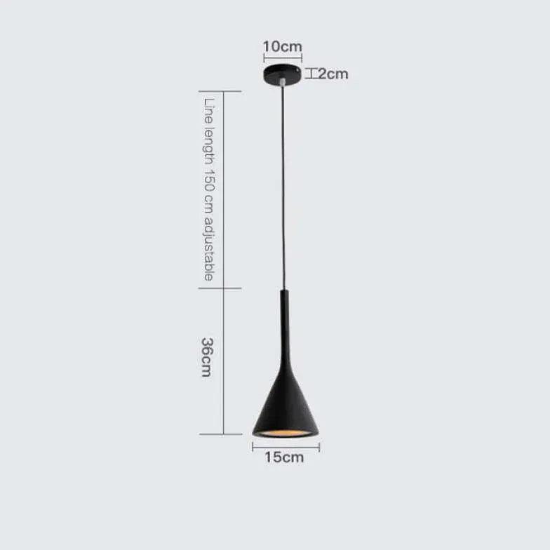 Cone Black Bedroom Modern Pendant Light - Clowas