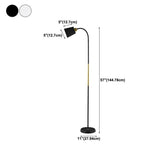 Black Curved Arm Modern Floor Lamp - Clowas