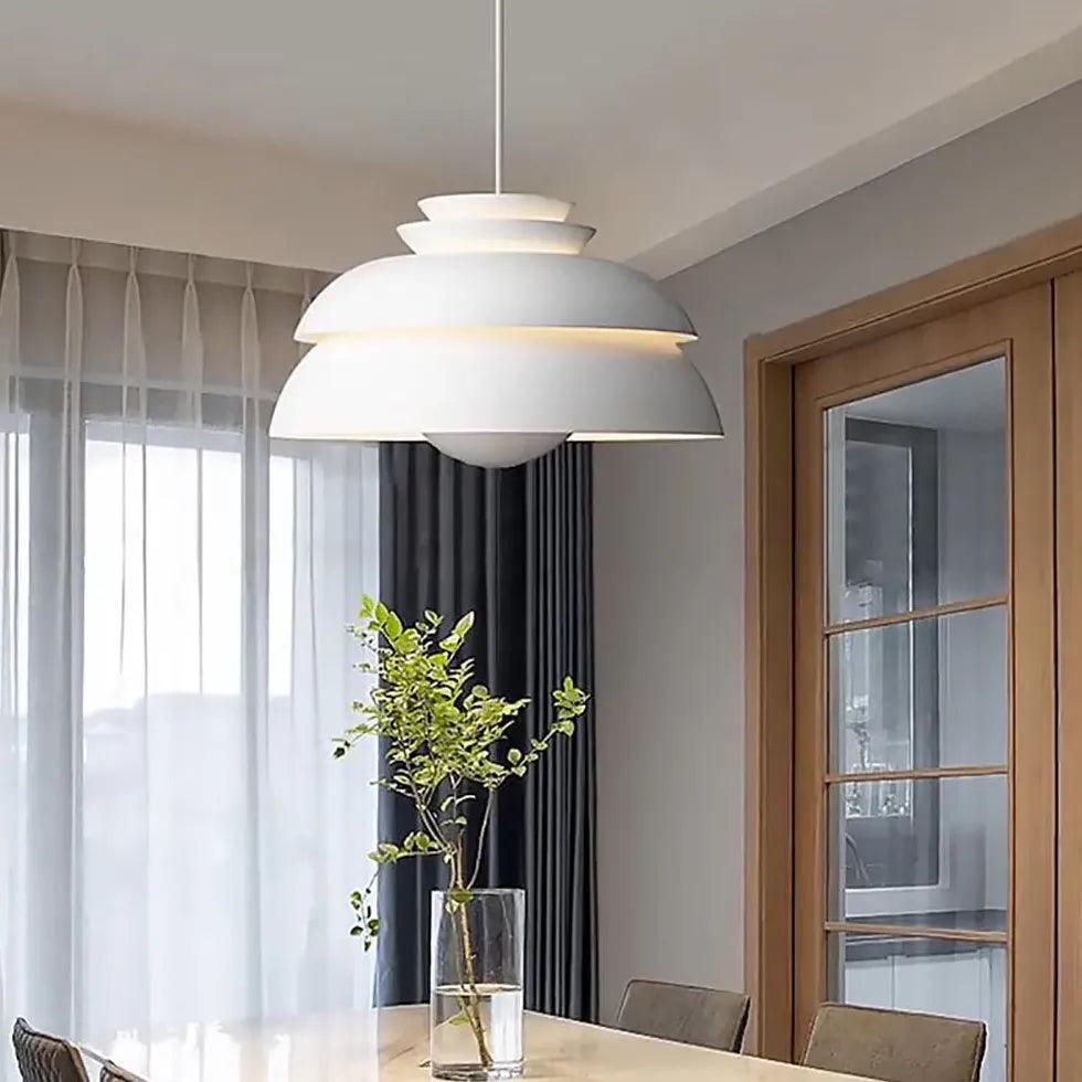 Stacked Discs Kitchen Led White Pendant Light - Clowas