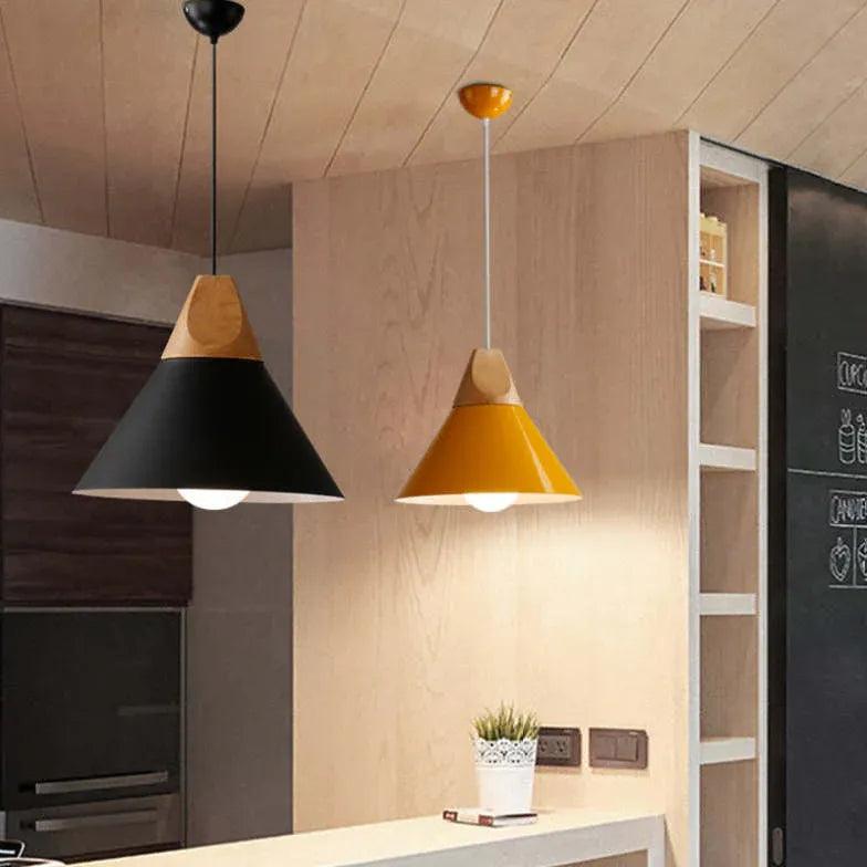 Morandi Multi-shaped Wood And Metal Pendant Light - Clowas