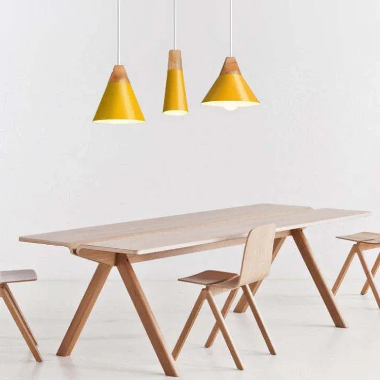 Morandi Multi-shaped Wood And Metal Pendant Light - Clowas