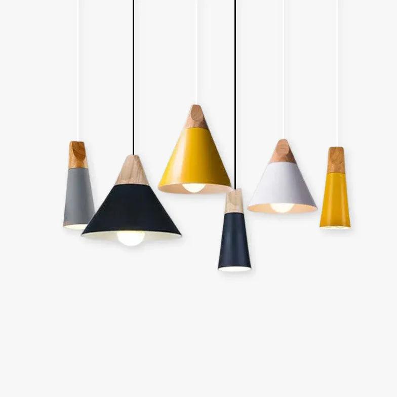 Morandi Multi-shaped Wood And Metal Pendant Light - Clowas