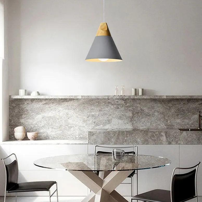 Morandi Multi-shaped Wood And Metal Pendant Light - Clowas