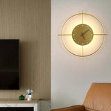 Golden Wall Clock Warm White Wall Lamp - Clowas