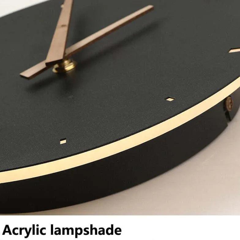 Golden Wall Clock Warm White Wall Lamp - Clowas