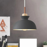 Vintage Iron Pot Lid Grey Pendant Light