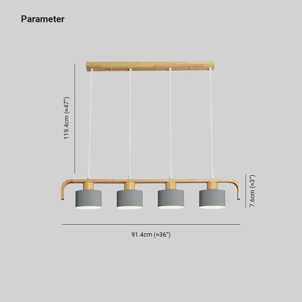 Segmented Layout Dining Room Wooden Pendant Light - Clowas