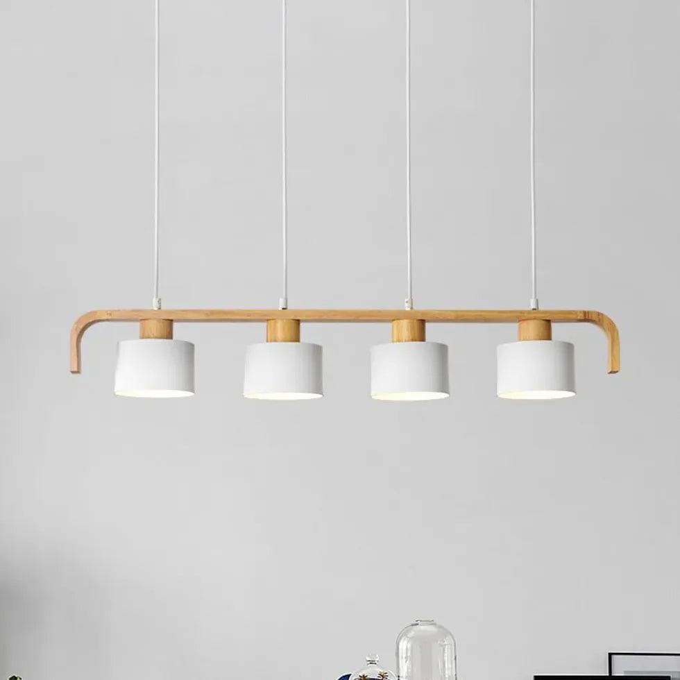 Segmented Layout Dining Room Wooden Pendant Light - Clowas