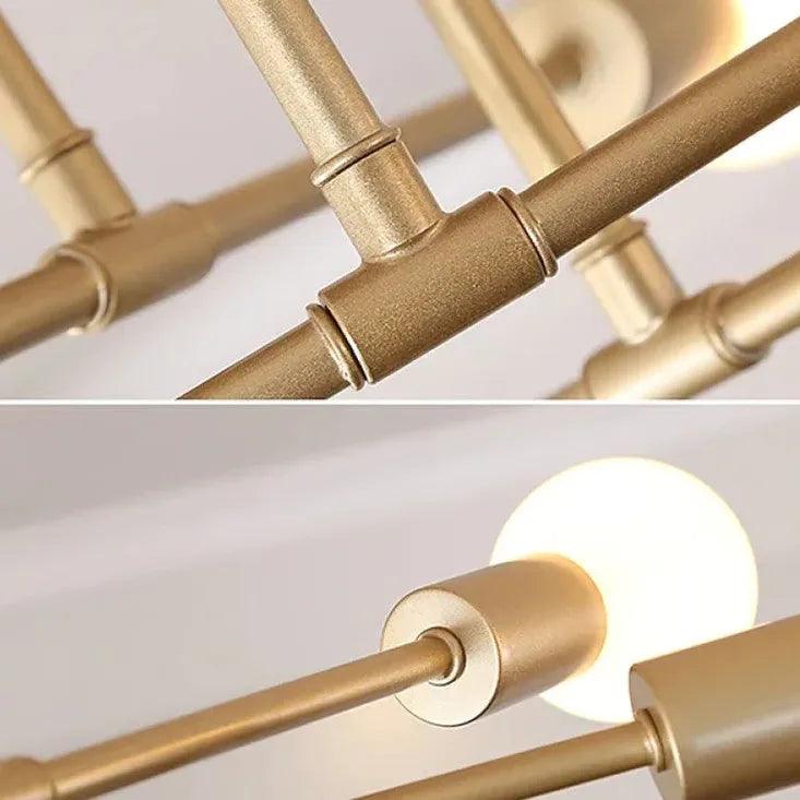 Multi-Arm Structure Gold Modern Ceiling Light - Clowas