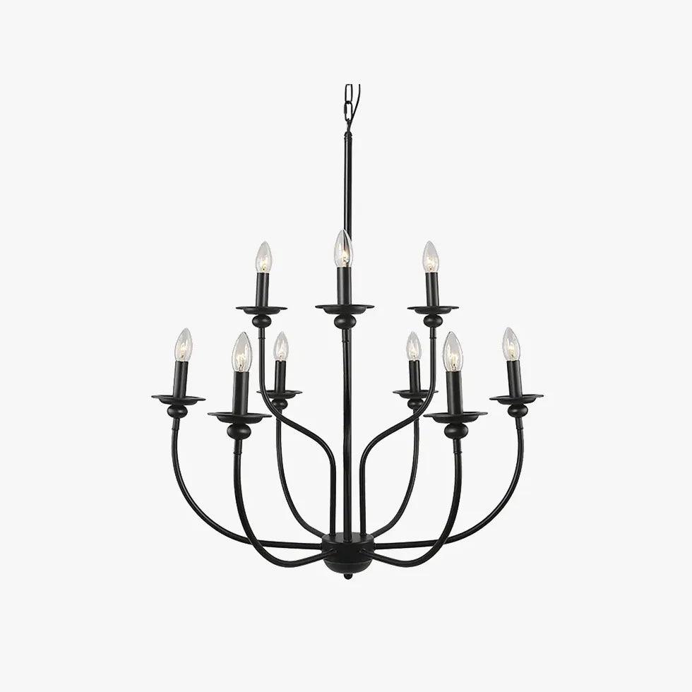 Multi-Head Candle Design Black Chandelier - Clowas