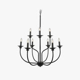 Multi-Head Candle Design Black Chandelier - Clowas