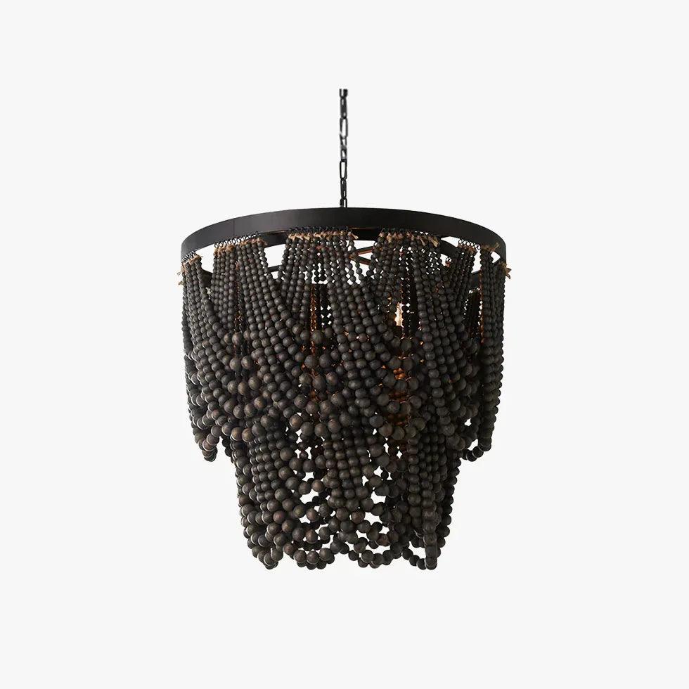 Multi-Layer Beaded Design Wooden Chandelier - Clowas
