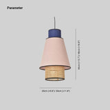 Japanese Multi Layer Rattan Fabric Pendant Light