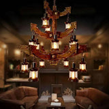 Multi-layer Wooden Vintage Structure Chandelier - Clowas