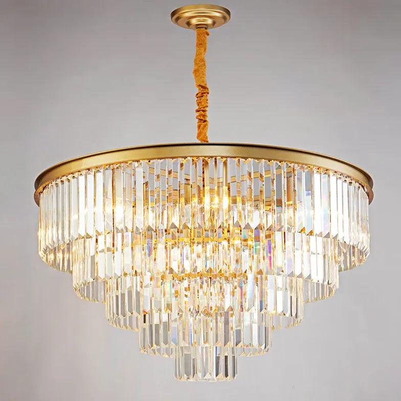 Multi-Layered Crystal Gold Branch Chandelier - Clowas