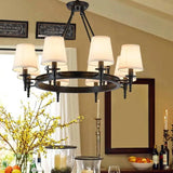 Multi-Light Fabric Shade Industrial Living Room Chandelier - Clowas