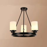 Multi-Light Glass Shades Black Pendant Light - Clowas