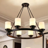 Multi-Light Glass Shades Black Pendant Light - Clowas