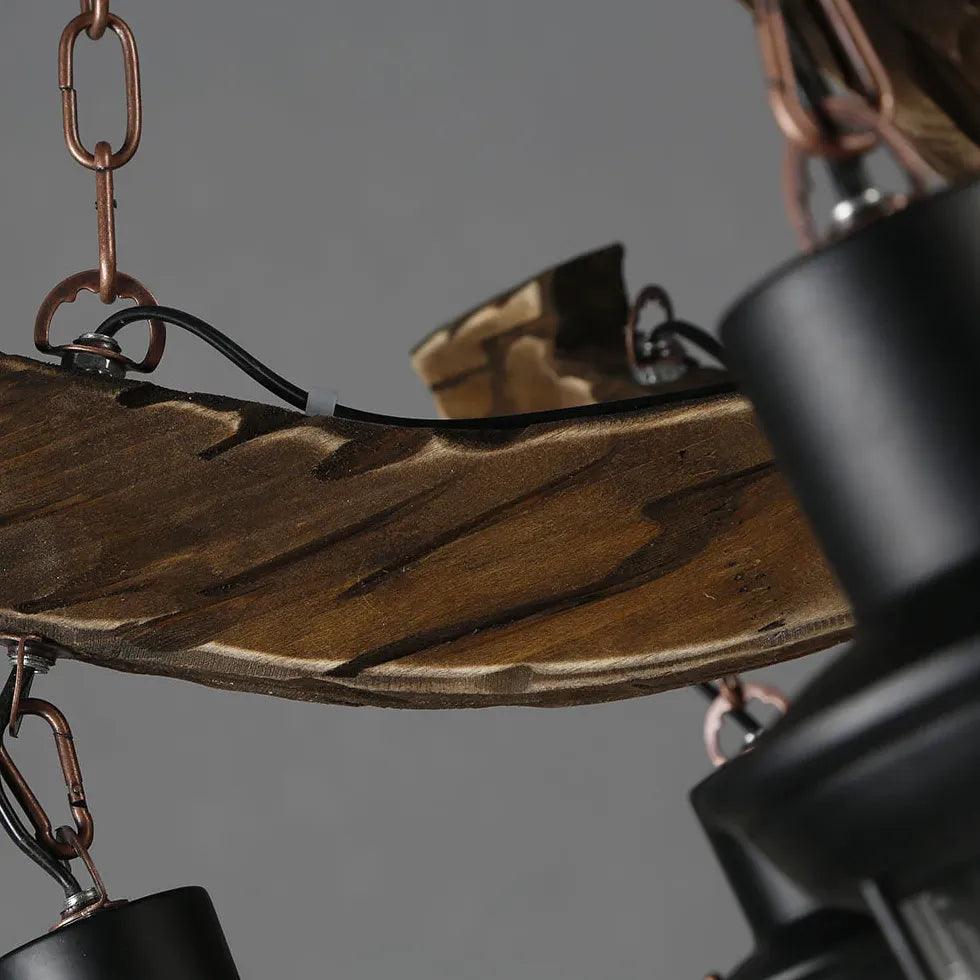 Multi-Light Wooden Lantern Dining Room Pendant Light - Clowas