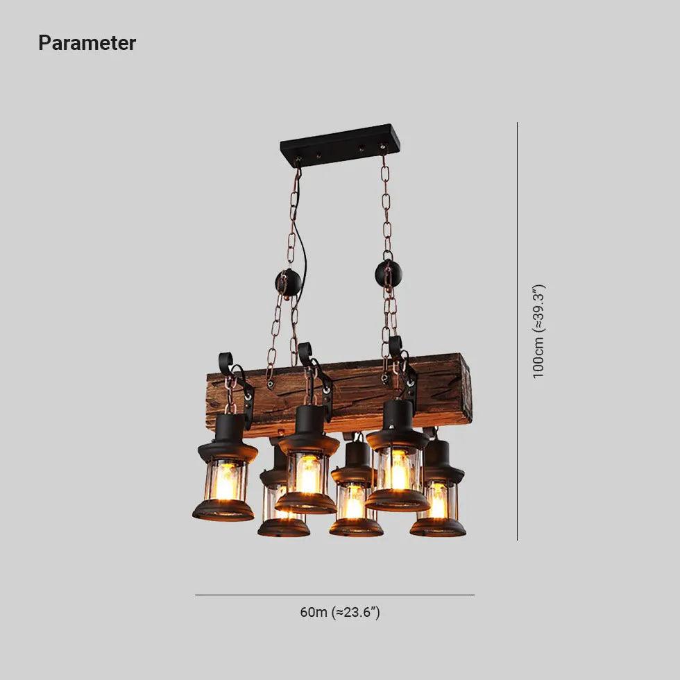 Multi-Light Wooden Vintage Lantern Pendant Light - Clowas