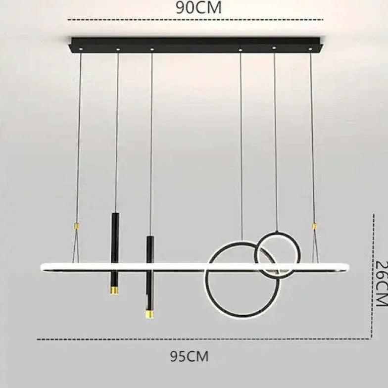 Multi-Loop Straight Line Dining Room Pendant Light - Clowas