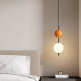 Modern Pendant Light with Creamy Round Ball Design For Bedroom