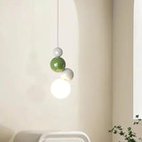 Modern Pendant Light In Cream Ball Design For Bedroom