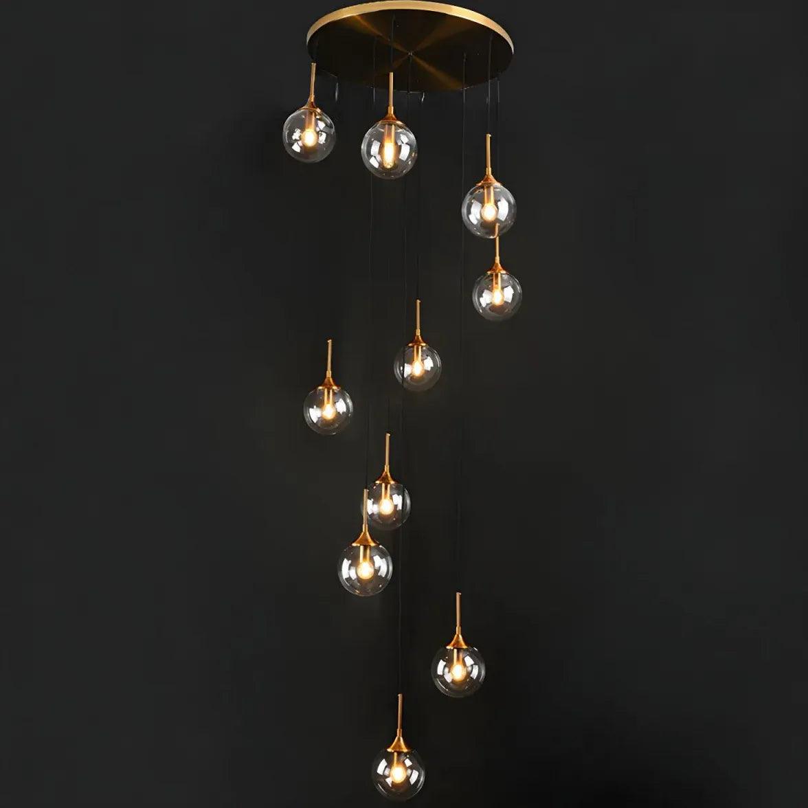 Multi-Sphere Metal Ring Modern Chandelier - Clowas