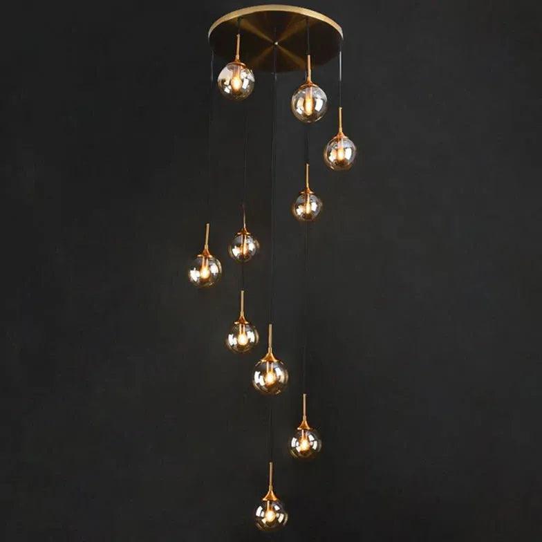 Multi-Sphere Metal Ring Modern Chandelier - Clowas