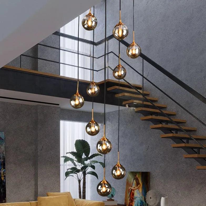 Multi-Sphere Metal Ring Modern Chandelier - Clowas