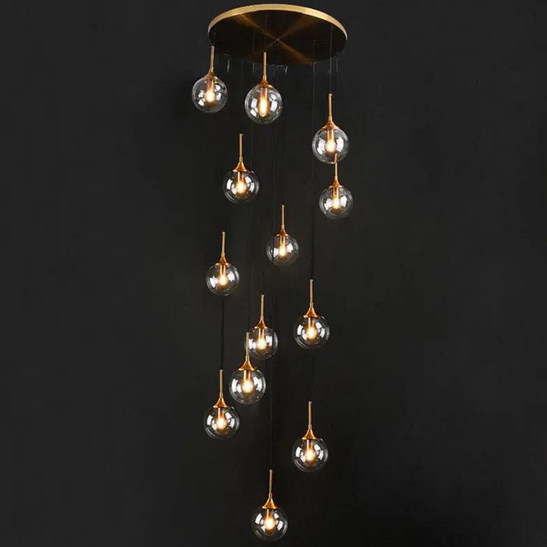 Multi-Sphere Metal Ring Modern Chandelier - Clowas
