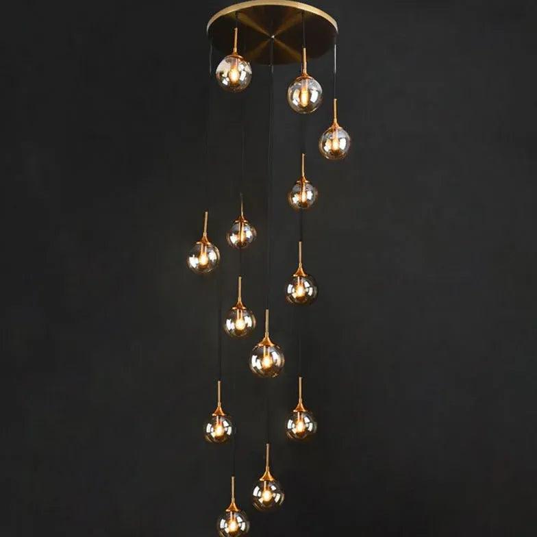 Multi-Sphere Metal Ring Modern Chandelier - Clowas