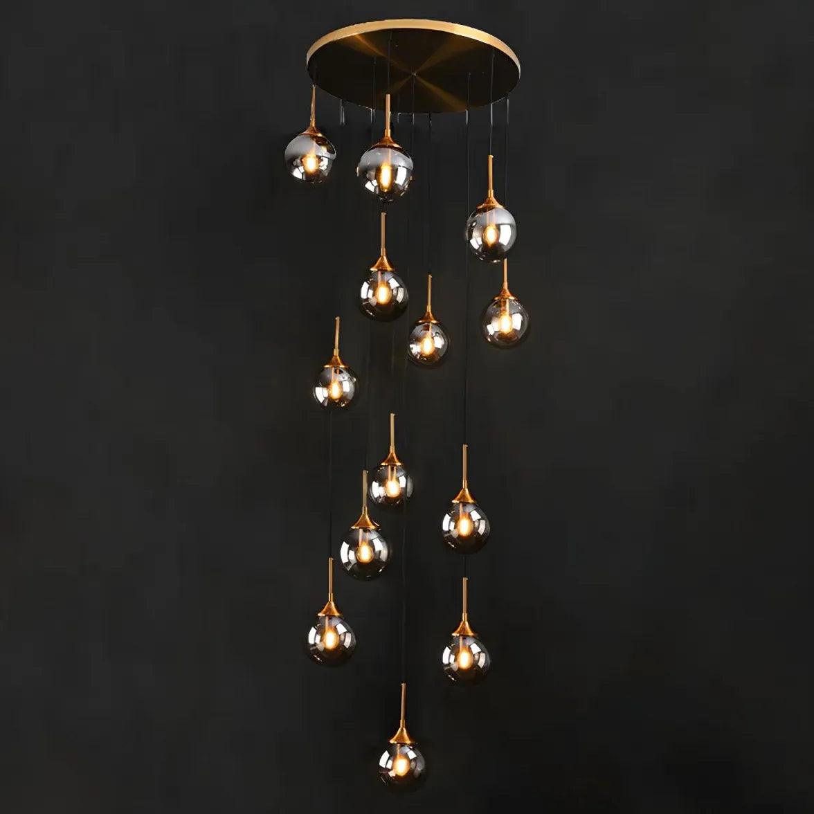 Multi-Sphere Metal Ring Modern Chandelier - Clowas